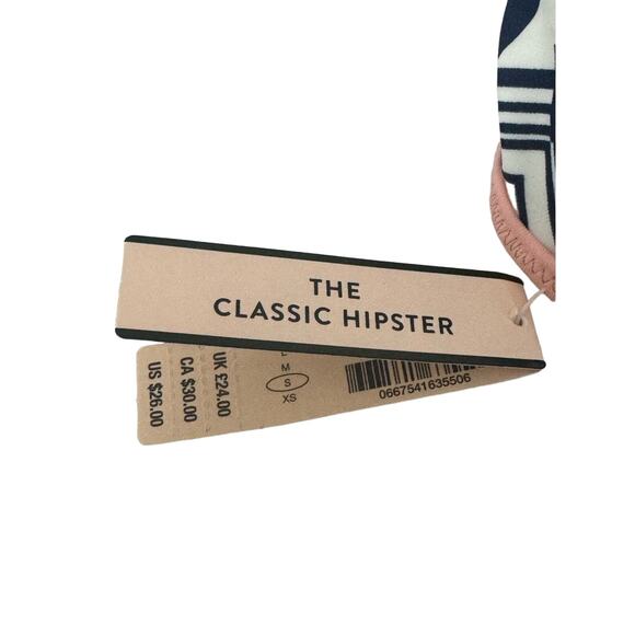 NWT Victoria's Secret Classic Hipster Bikini Bottom Navy/White Aztec Print S - Picture 4 of 9